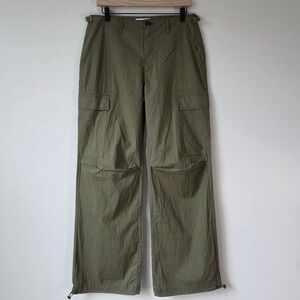 RE/DONE Cargo Pants Adjustable Waist Drawstring Hem Utility Women 27 Jungle